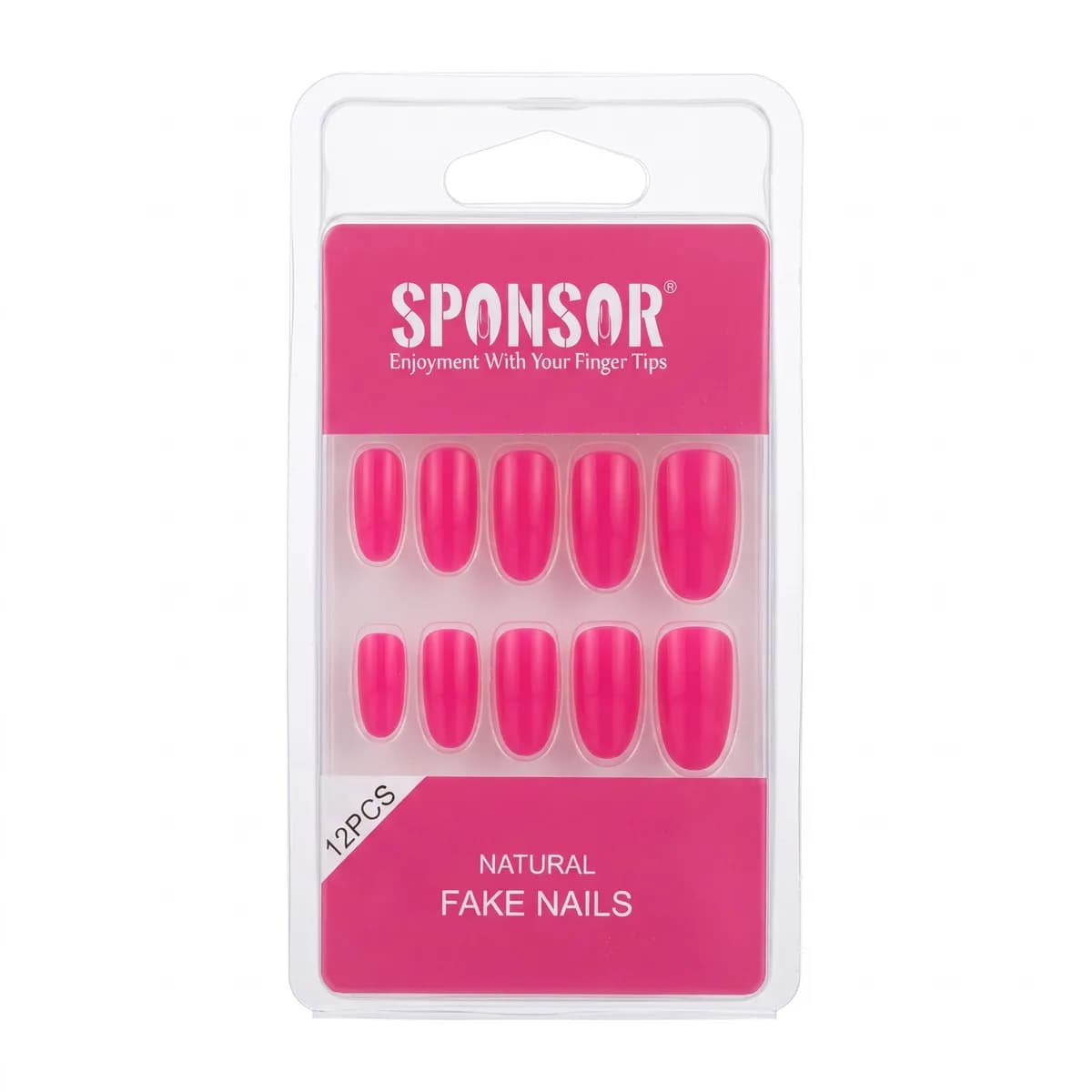 Sponser Nails Bright Pink Color