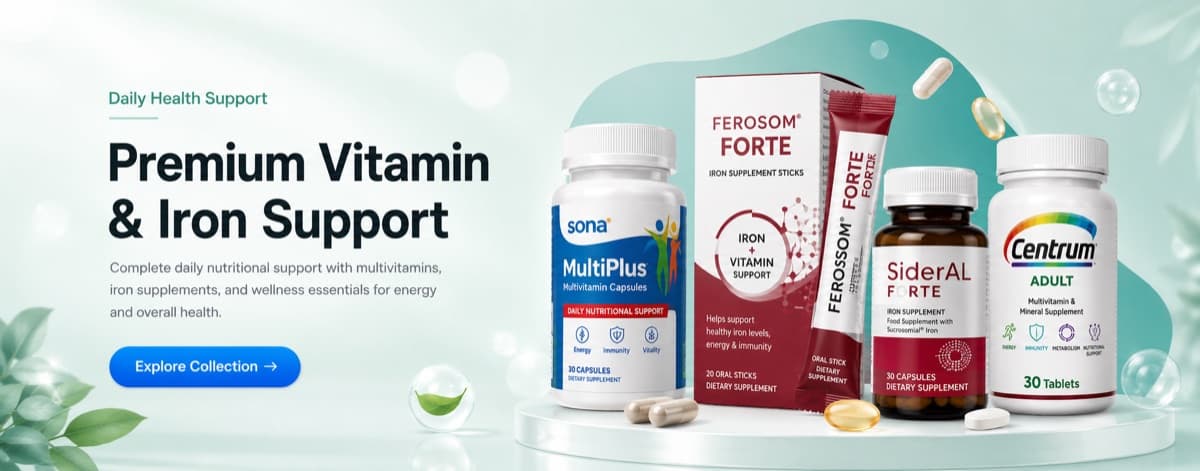 Premium vitamin and iron support — daily health supplements