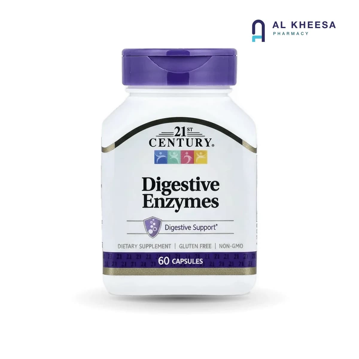 21st Century Digestive Enzymes Capsules – Digestive Support, 60 Capsules