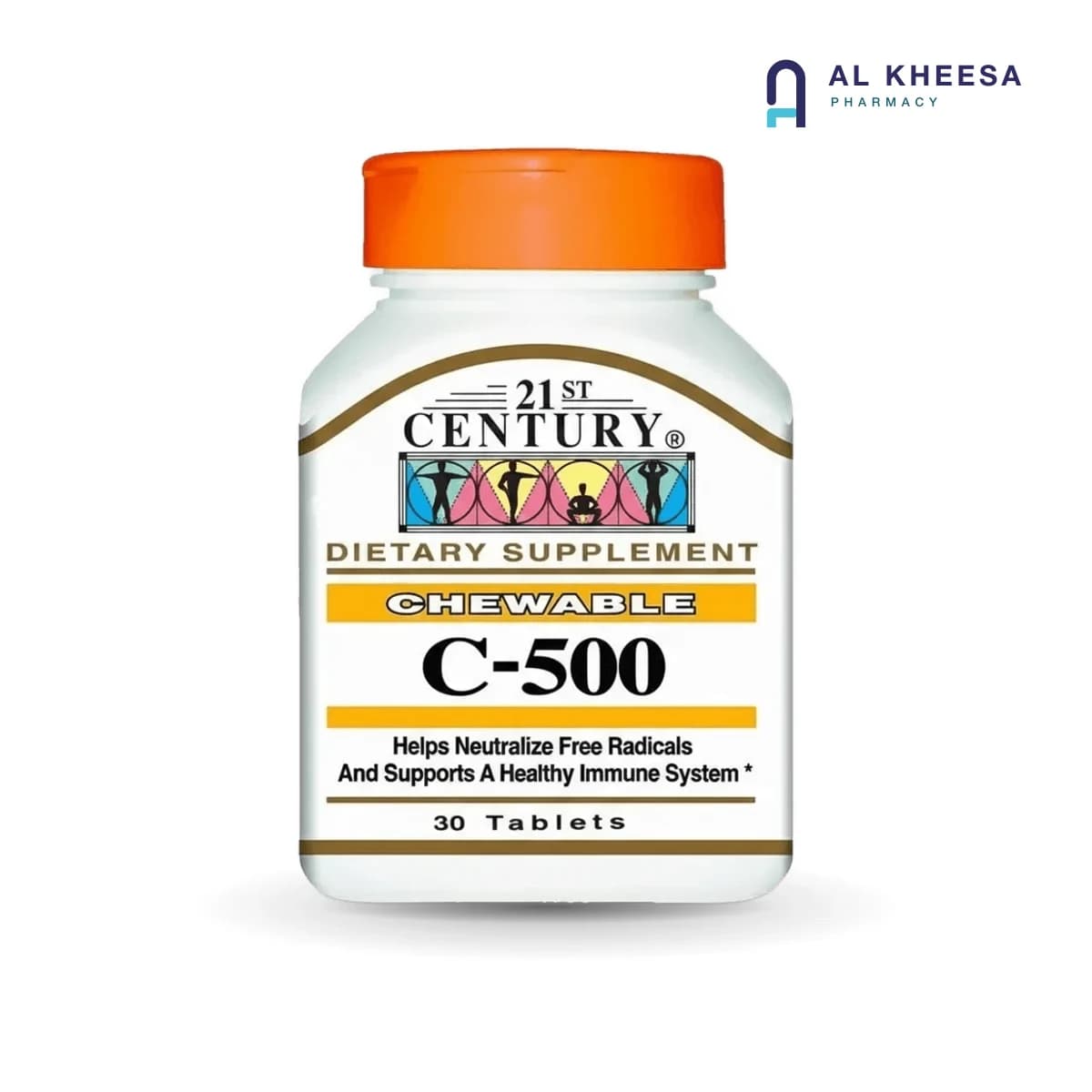 21st Century Vitamin C 500 mg Chewable Tablets – Immune Support, 30 Tablets