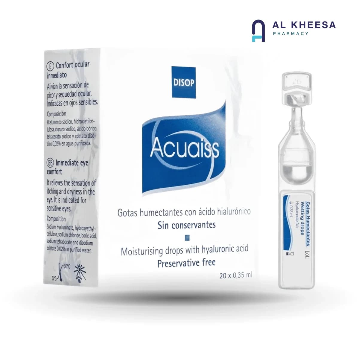 Acuaiss Eye Drops Monodose 0.35ml – 20 Preservative-Free Single-Use Vials
