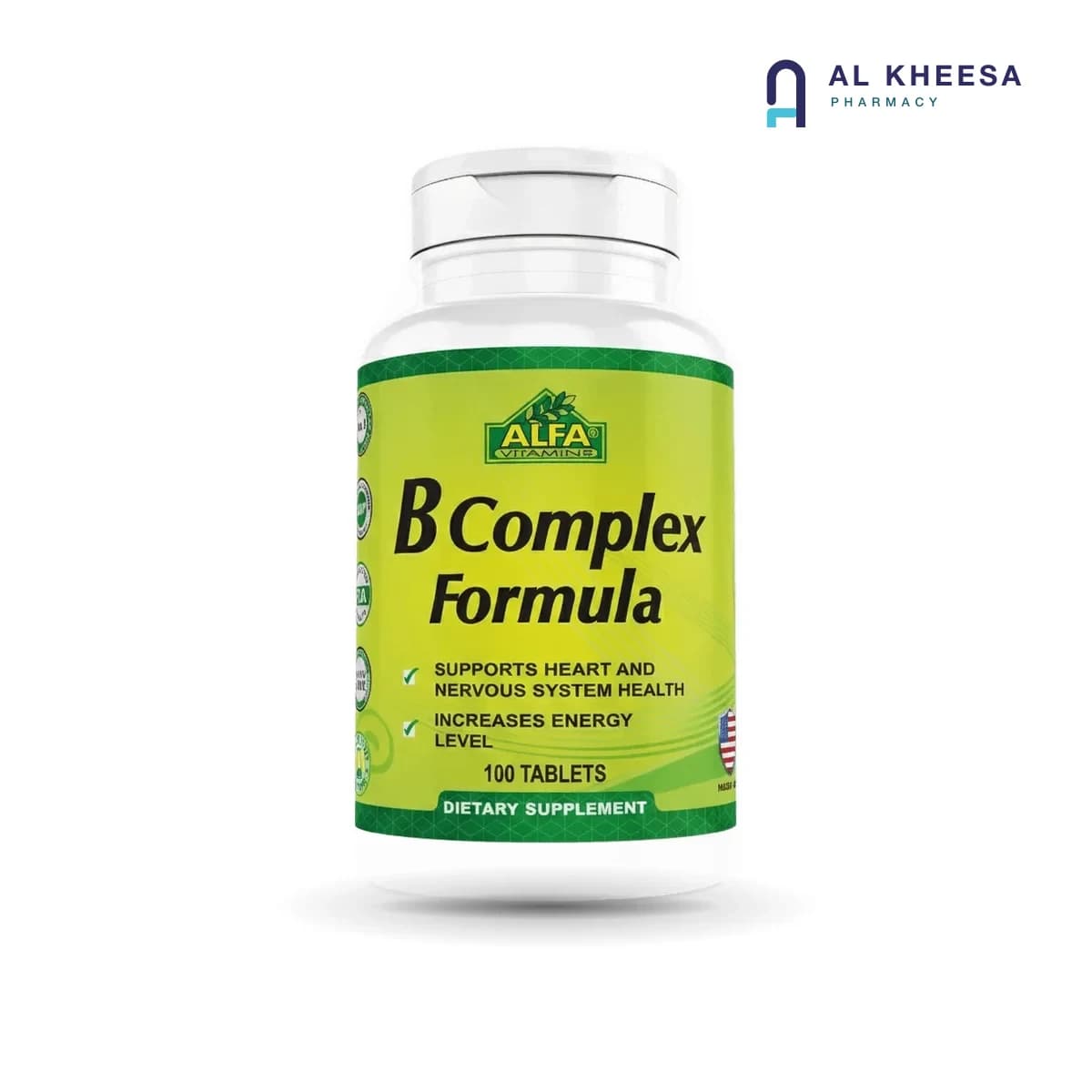 Alfa B-Complex Formula Energy & Metabolism Support Tablets – 100 Count