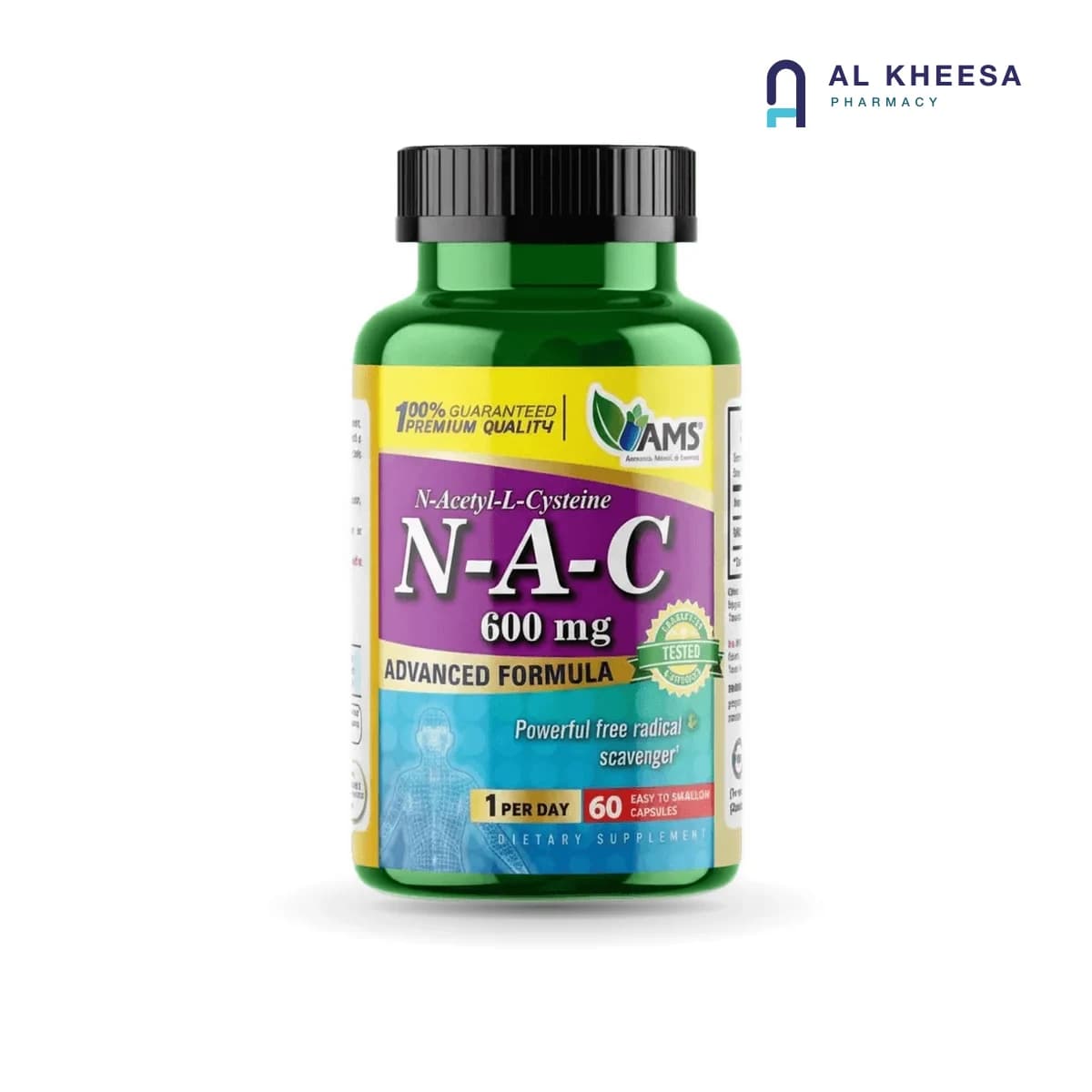 America Medica Science  N-Acetyl Cysteine (NAC) 600 mg Capsules – 60 Capsules
