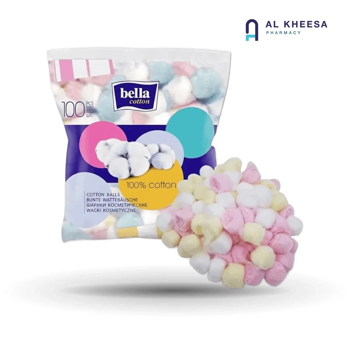 Bella White Cotton Balls – Soft & Absorbent Pure Cotton, 100 g Pack