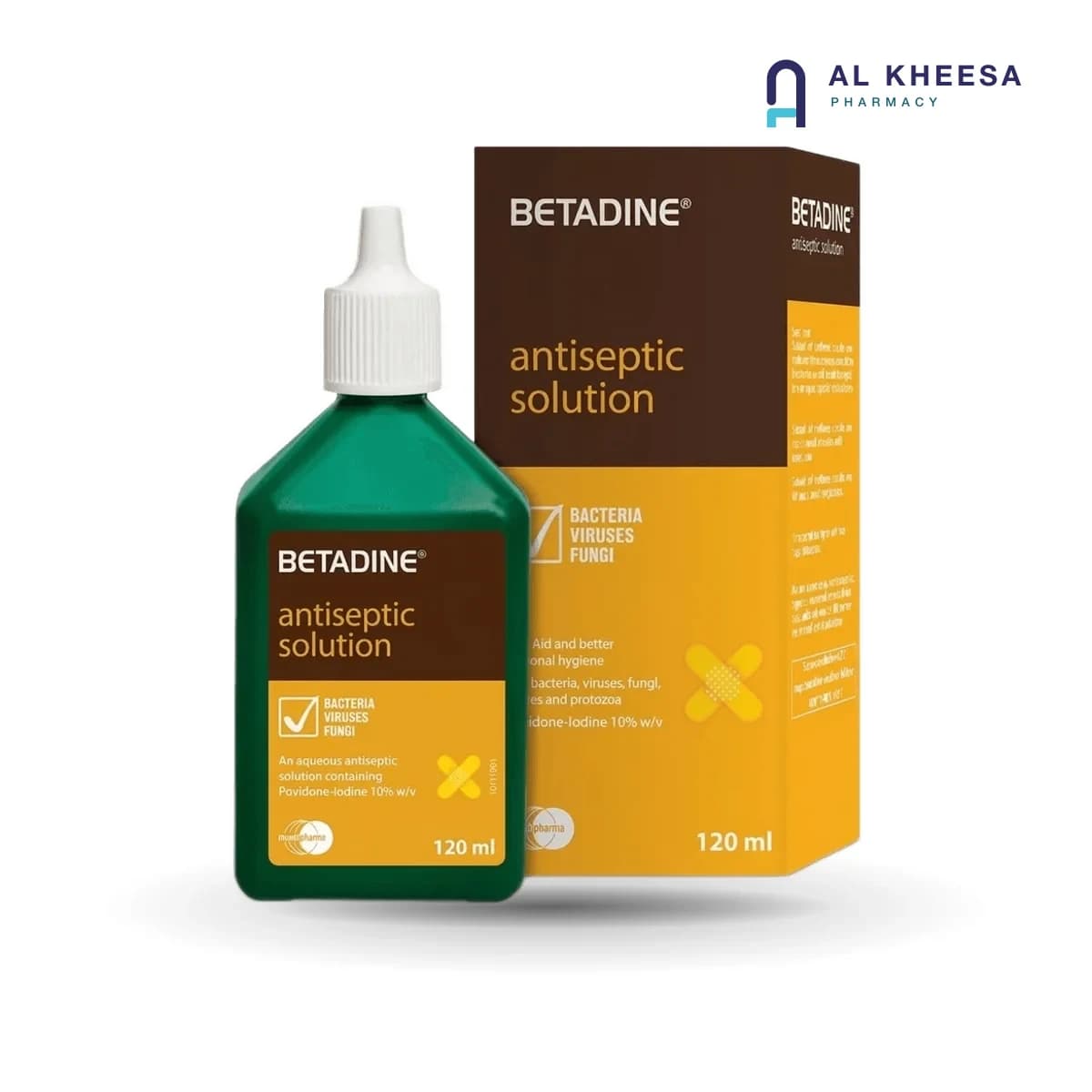Betadine Antiseptic Solution 120ml – Povidone-Iodine Wound Cleansing Solution