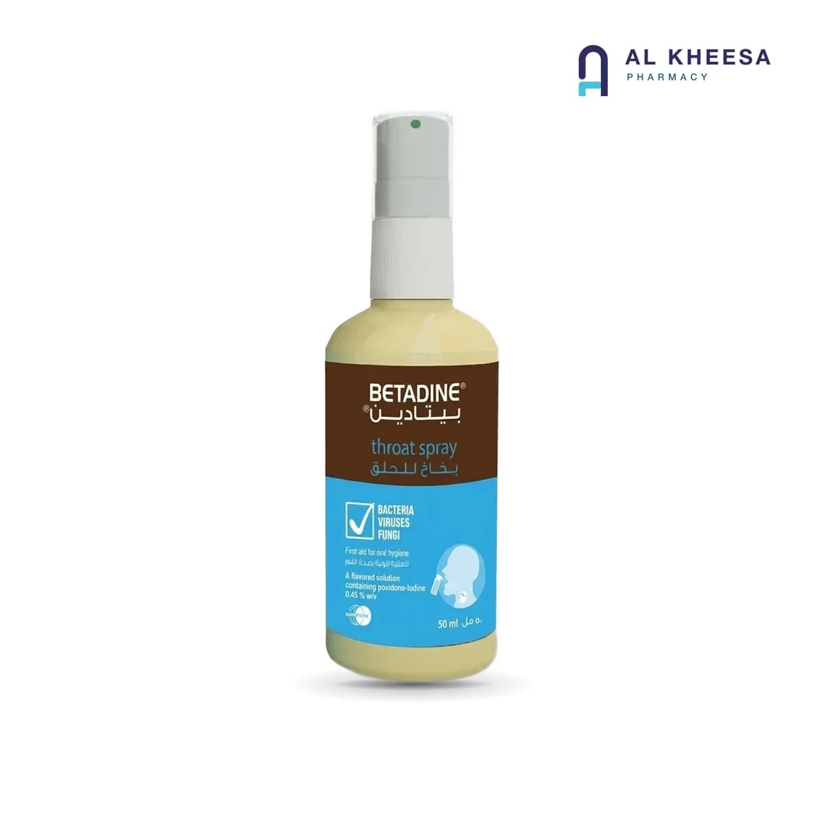 Betadine Antiseptic Throat Spray 50ml – Povidone-Iodine Oral Spray