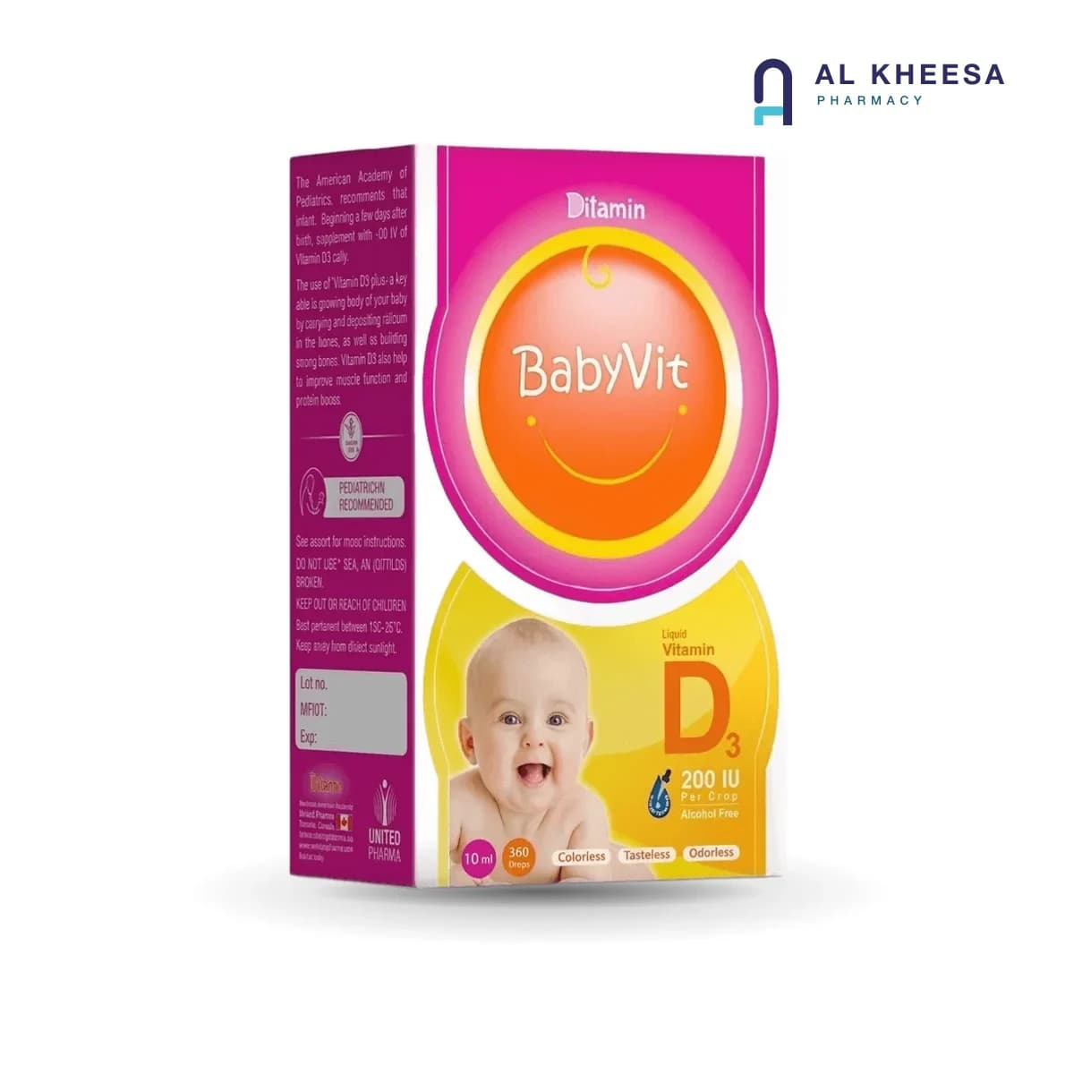 Ditamin Baby Vitamin D3 Drops 200 IU – Infant Bone & Immune Support – 10 ml