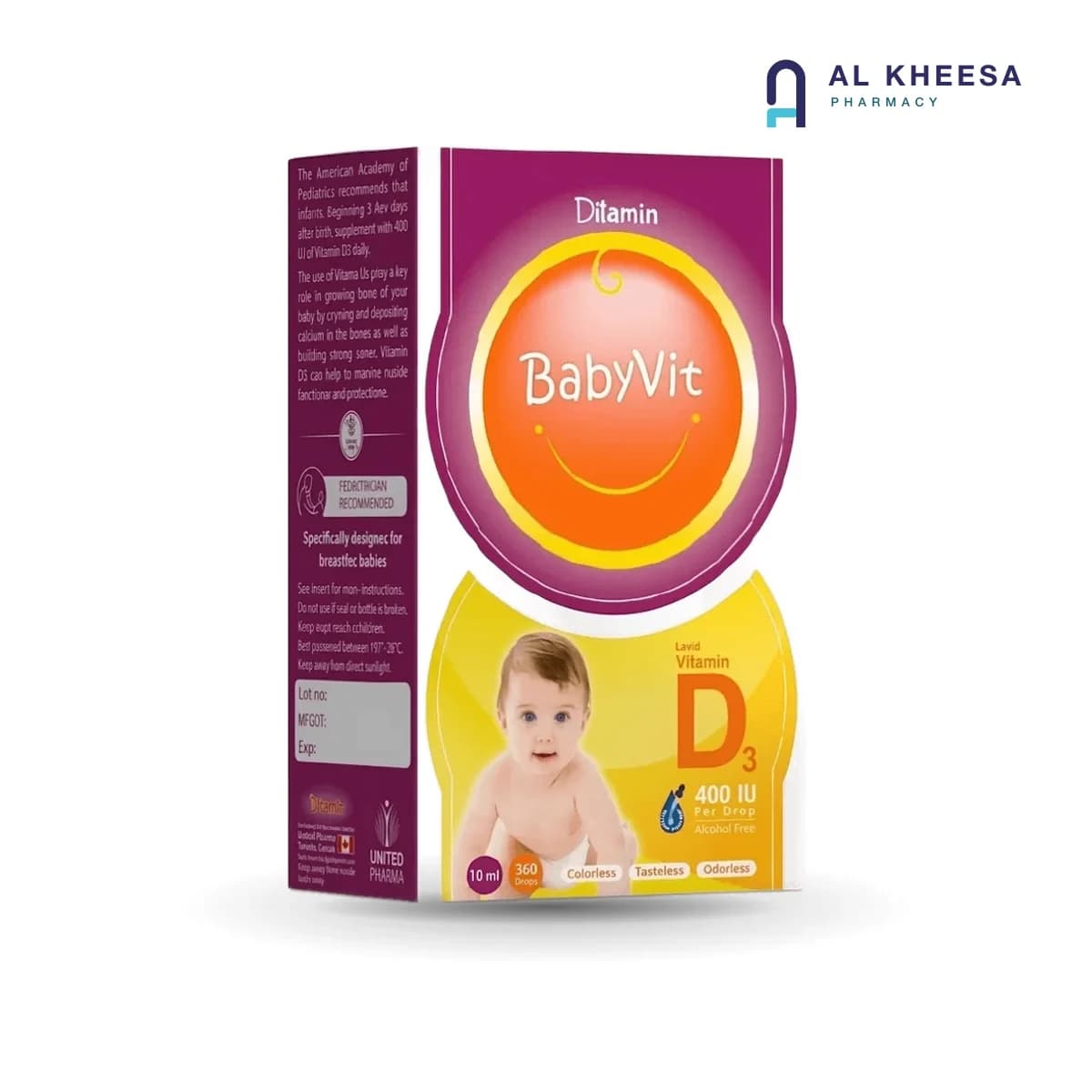 Ditamin Baby Vitamin D3 Drops 400 IU – Infant Bone & Immune Support – 10 ml
