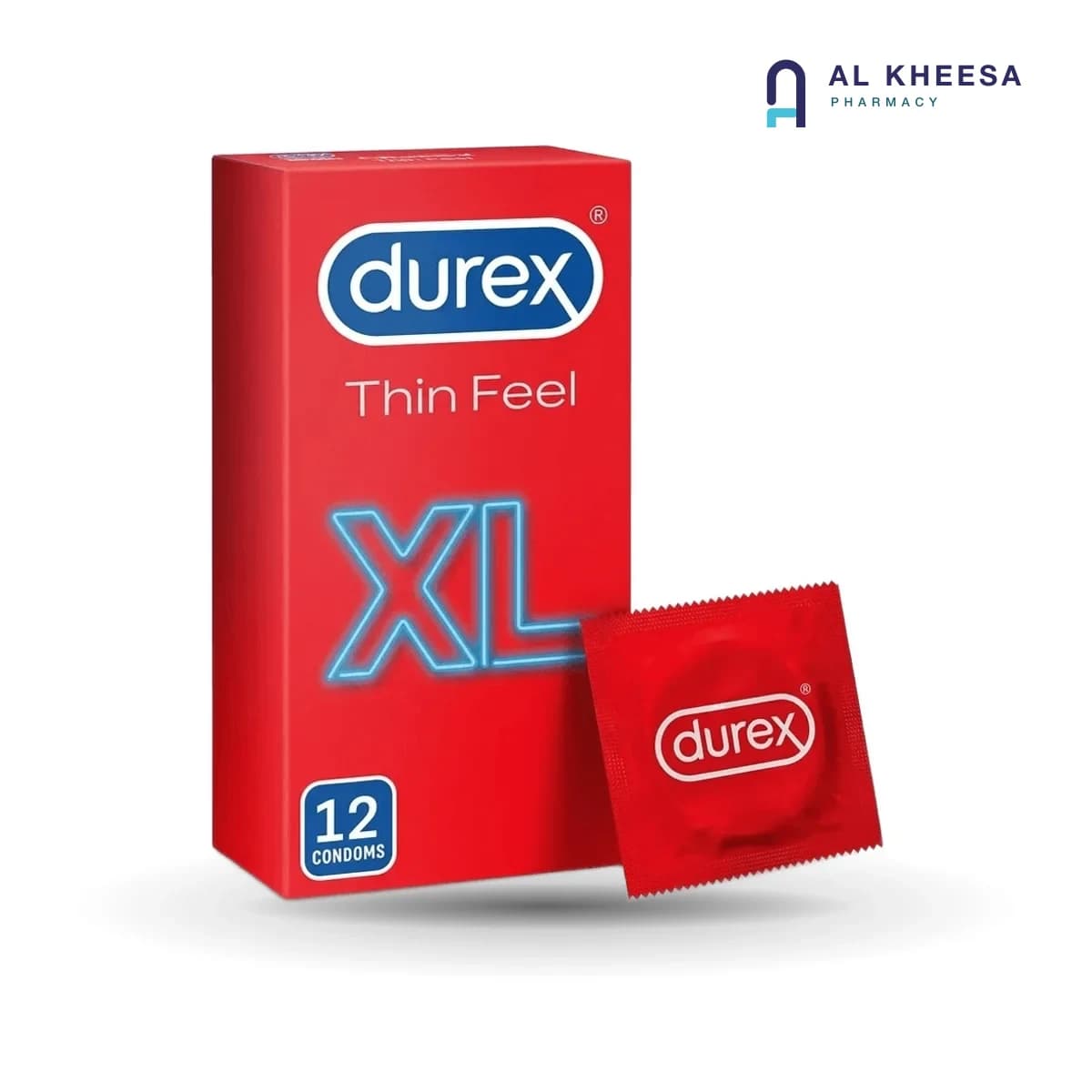 Durex Feel Thin XL Condoms 12-Pack – Extra Large, Ultra-Sensitive Protection