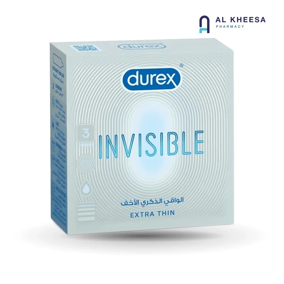 Durex Invisible Condoms – Ultra Thin for Maximum Sensitivity, Pack of 3