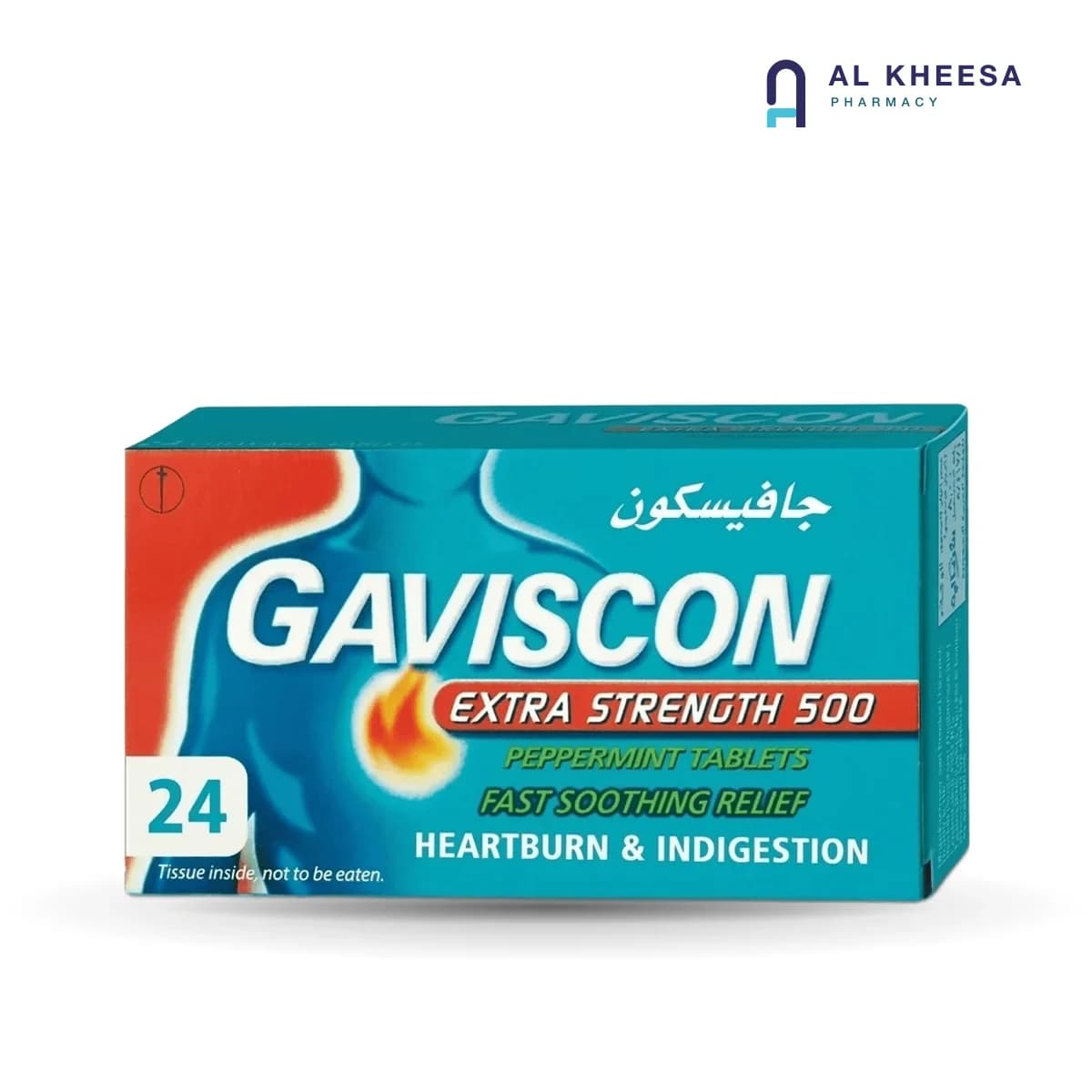 Gaviscon Extra Peppermint Tablets – 500mg, Pack of 24