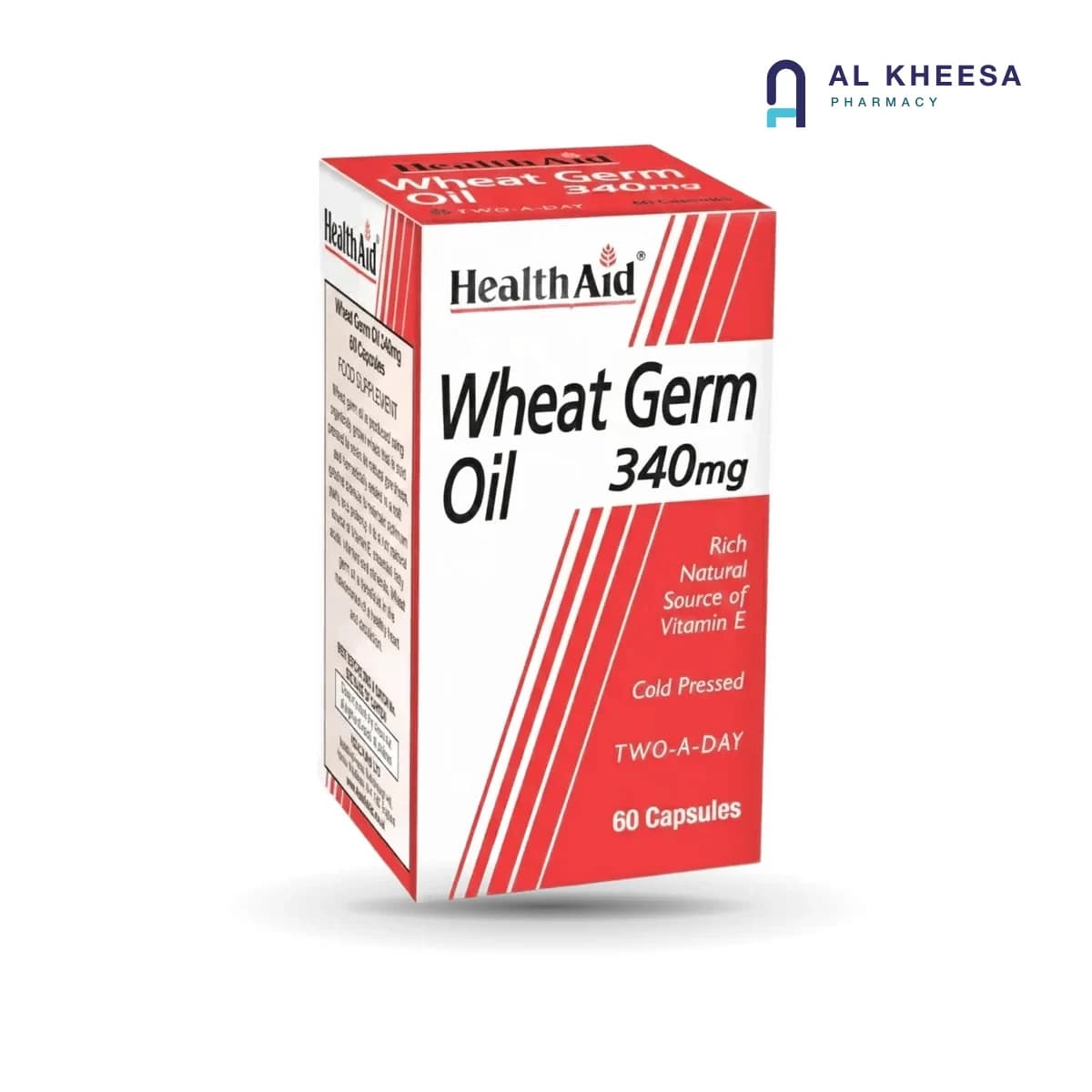 Health Aid  Wheat Germ Oil Capsules – Natural Vitamin E Source – 60 Capsules