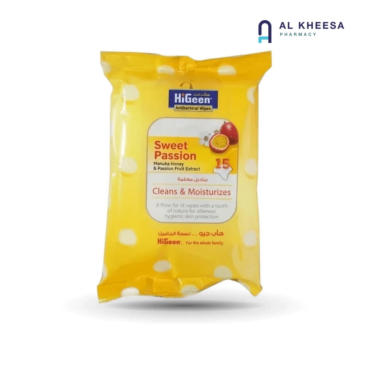 Hi Geen Antibacterial Wipes – Sweet Passion Scent – 50 Count