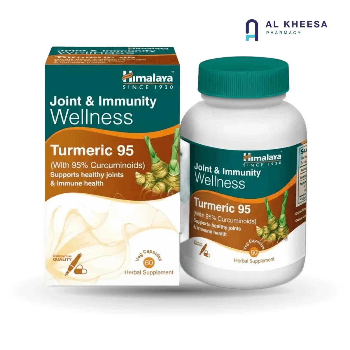 Himalaya Turmeric 95 Capsules for Joint & Immune Support – 60 Capsules