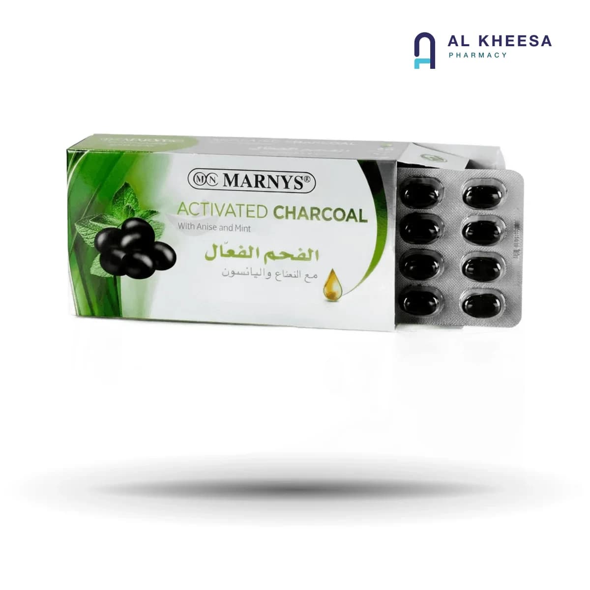 Marnys Activated Charcoal Capsules – 60 Capsules for Digestive Comfort