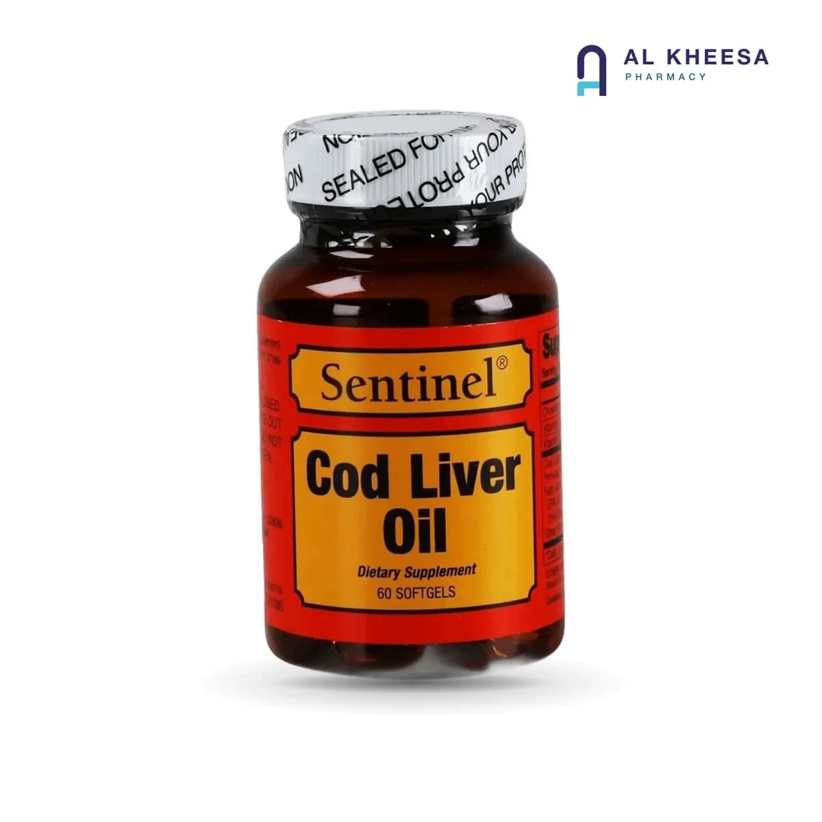 Sentinel Cod Liver Oil 1000 mg Softgel Capsules – 50 Count