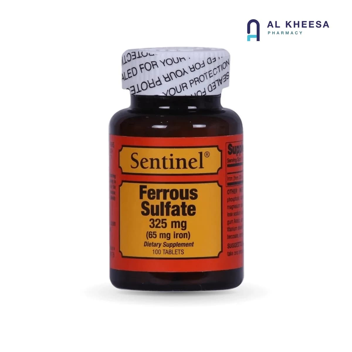 Sentinel Ferrous Sulfate 325 mg Tablets – 100 Count