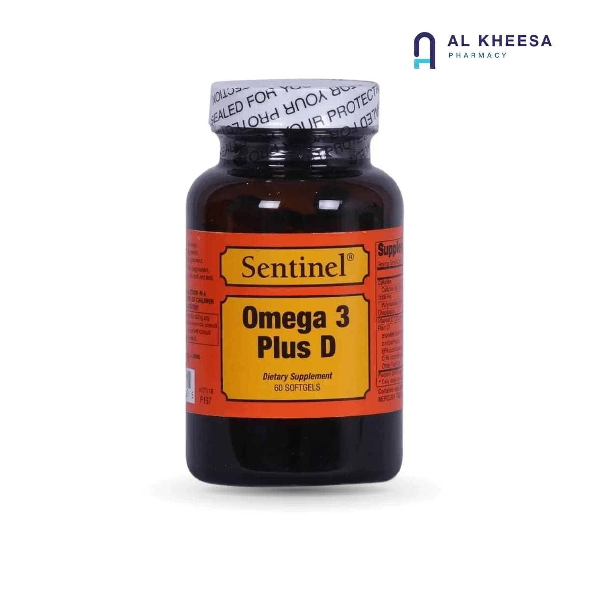Sentinel Omega 3 Plus Vitamin D Softgel Capsules – Heart, Brain & Bone Support