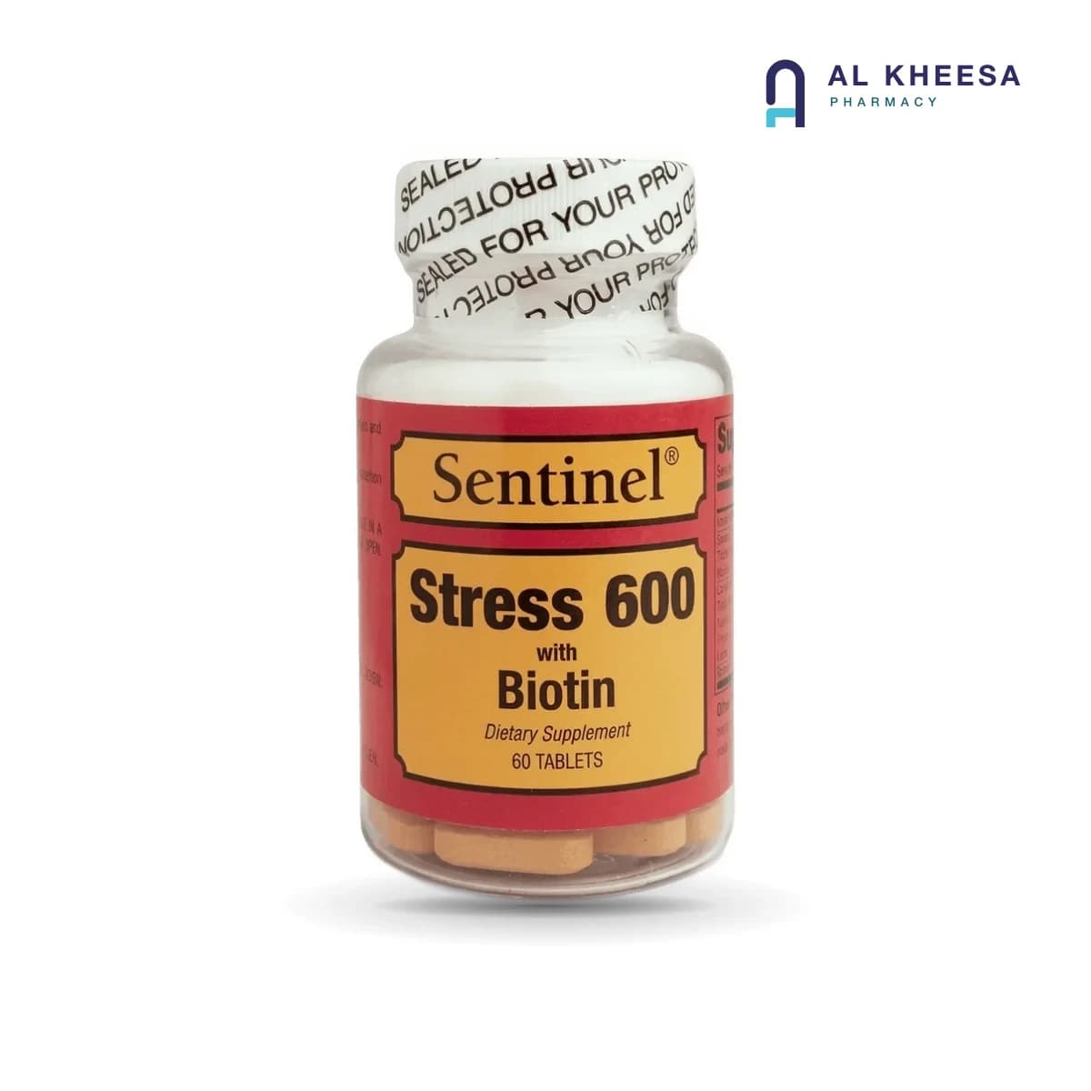 Sentinel Stress 600 mg with Biotin Tablets – 60 Count