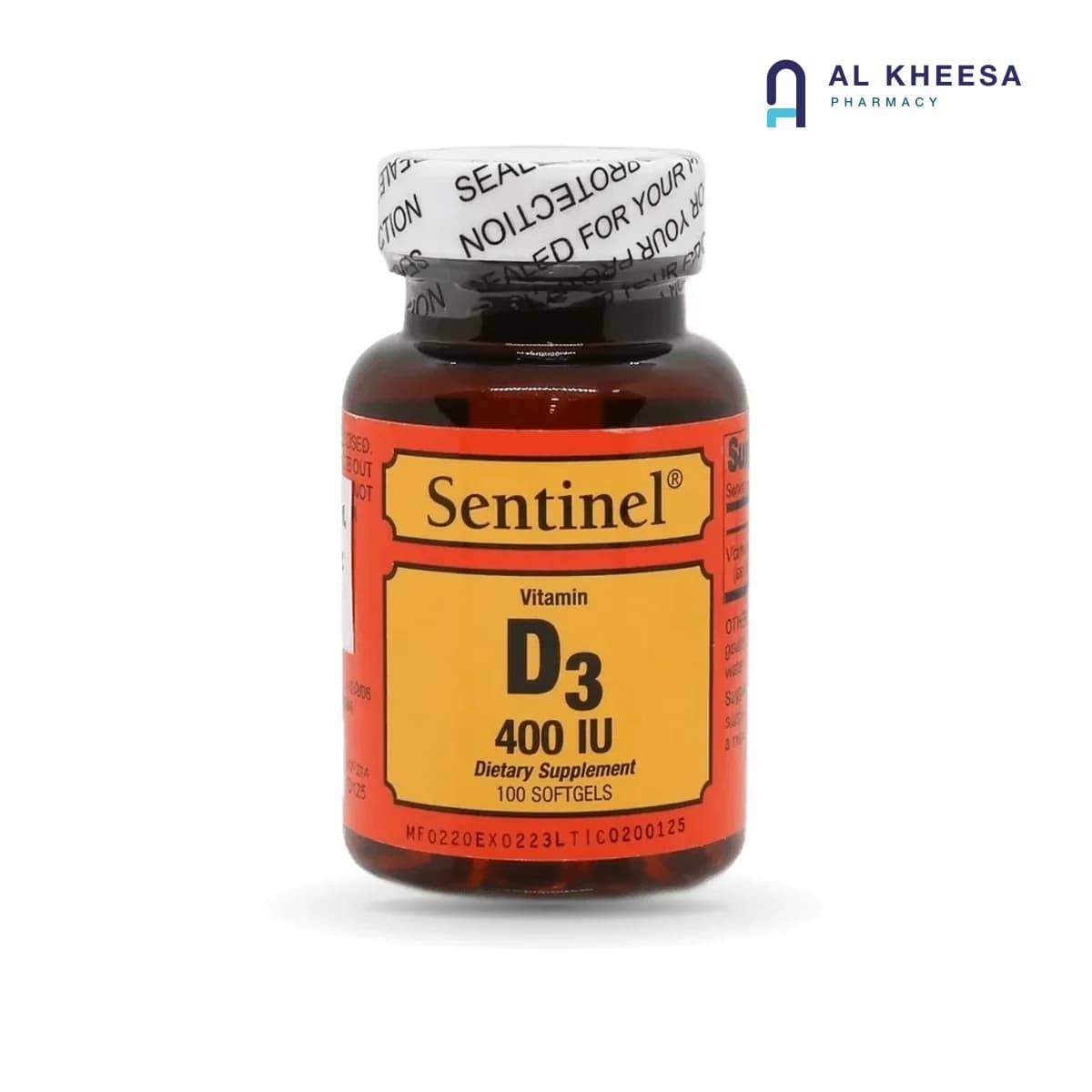 Sentinel Vitamin D 400 IU Softgel Capsules – 100 Count | Bone & Immune Support
