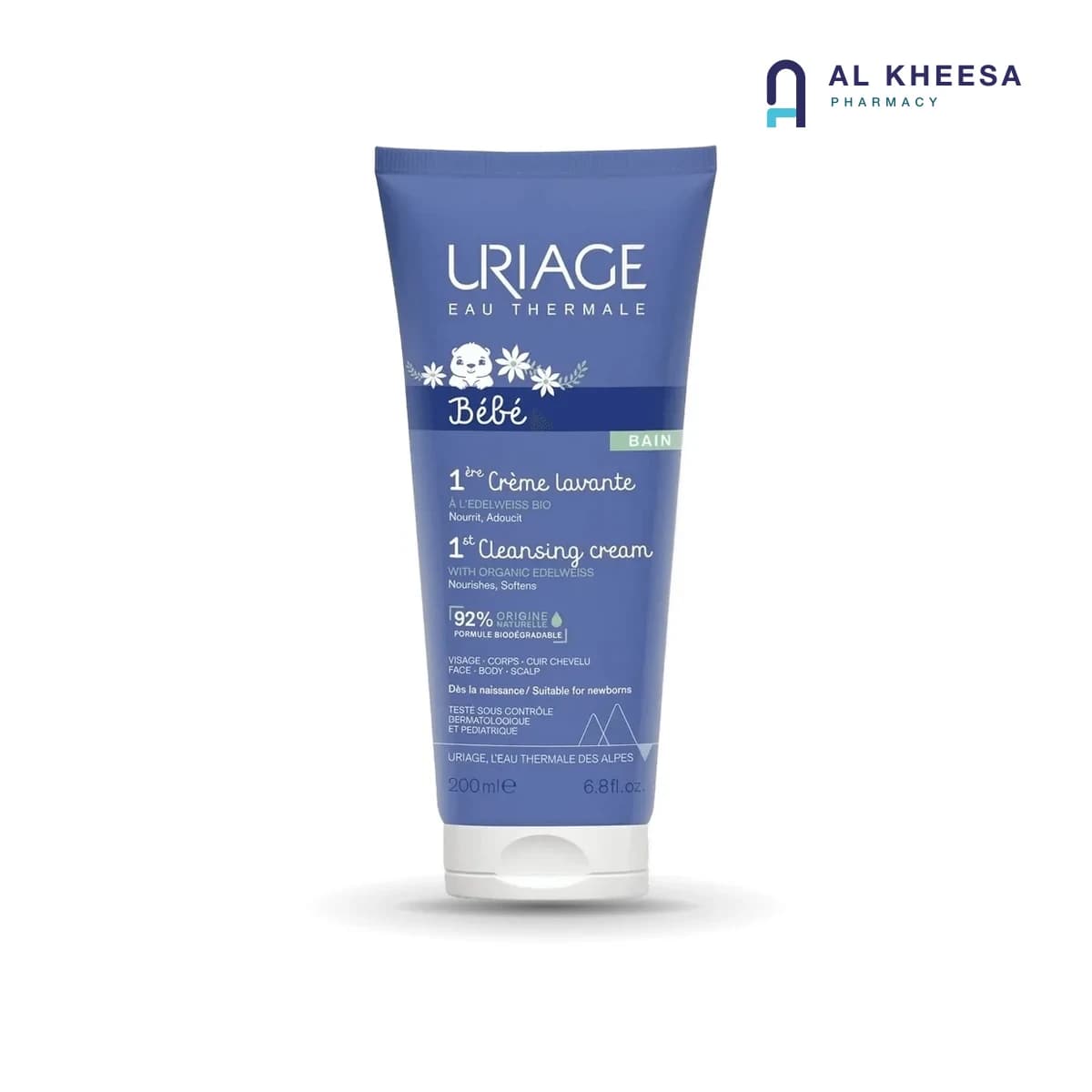 Uriage Baby 1st Cleansing Cream – Gentle Face & Body Wash for Newborns – 200 ml