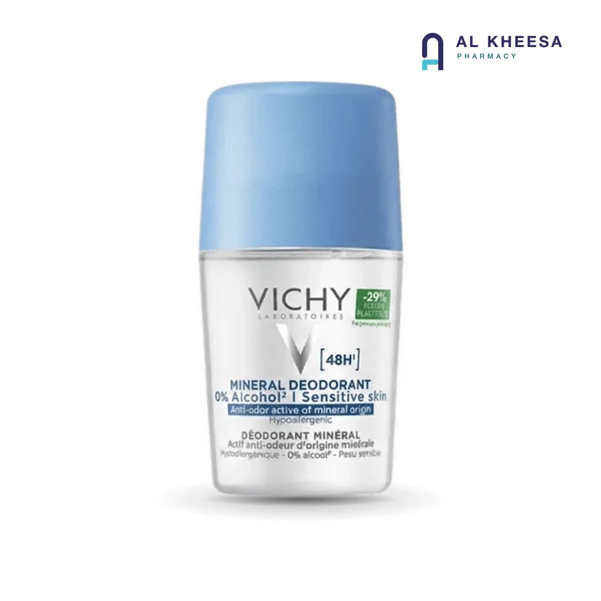 Vichy Deo Roll-On Mineral 48H – Anti-Perspirant for Sensitive Skin, 50ml
