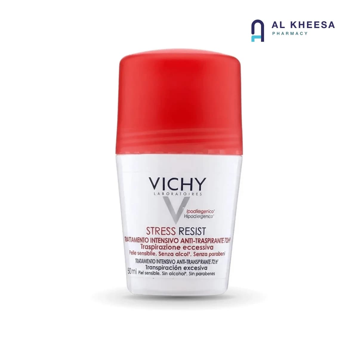 Vichy Deo Roll-On Stress Resist 72H – Anti-Perspirant for Women, 50ml (Red Cap)