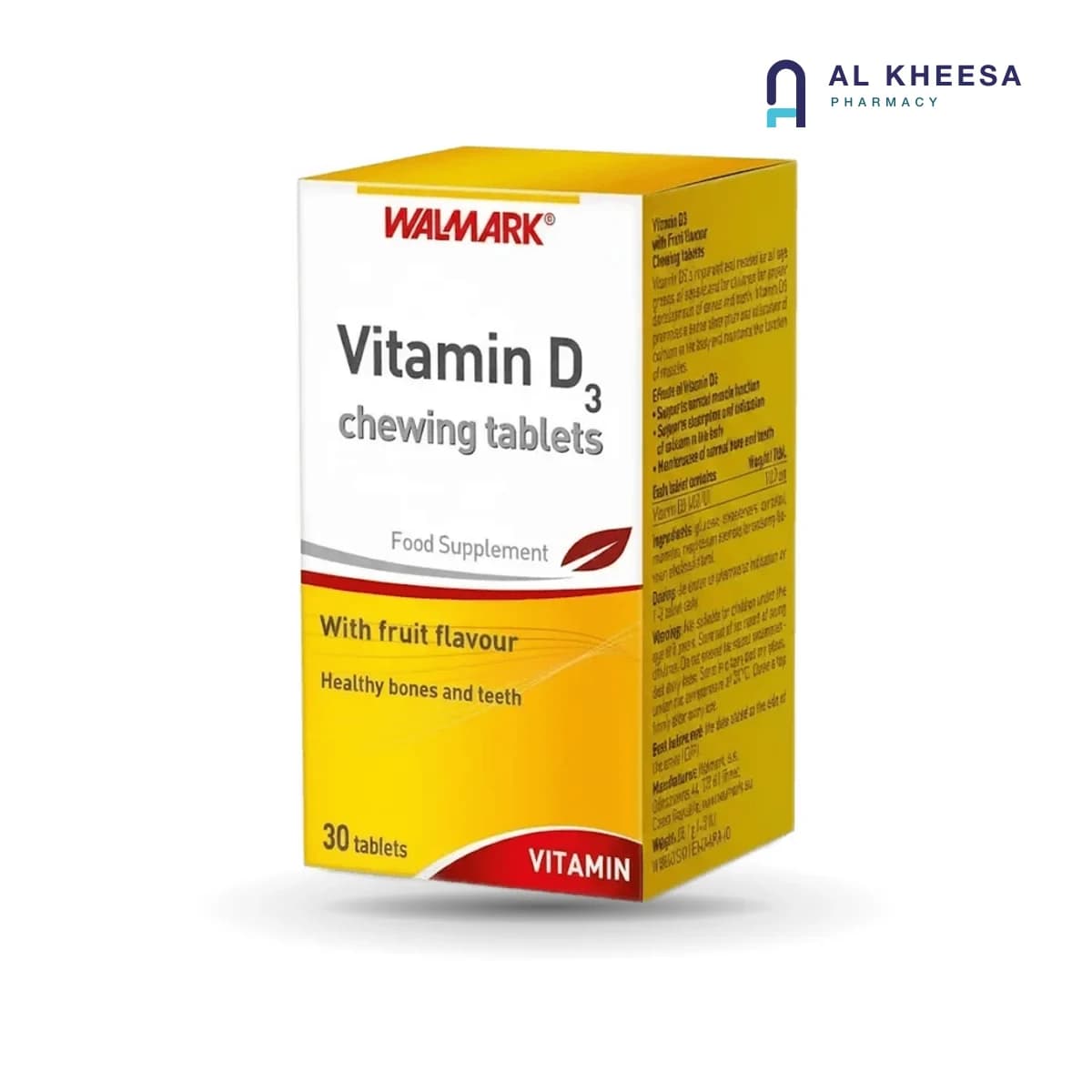 Walmark Vitamin D3 400 IU Chewable Tablets – 30 Tablets