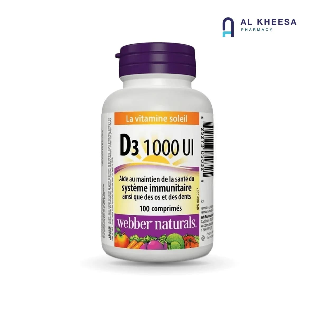 Webber Natural  Vitamin D3 1000 IU Tablets – 100 Count