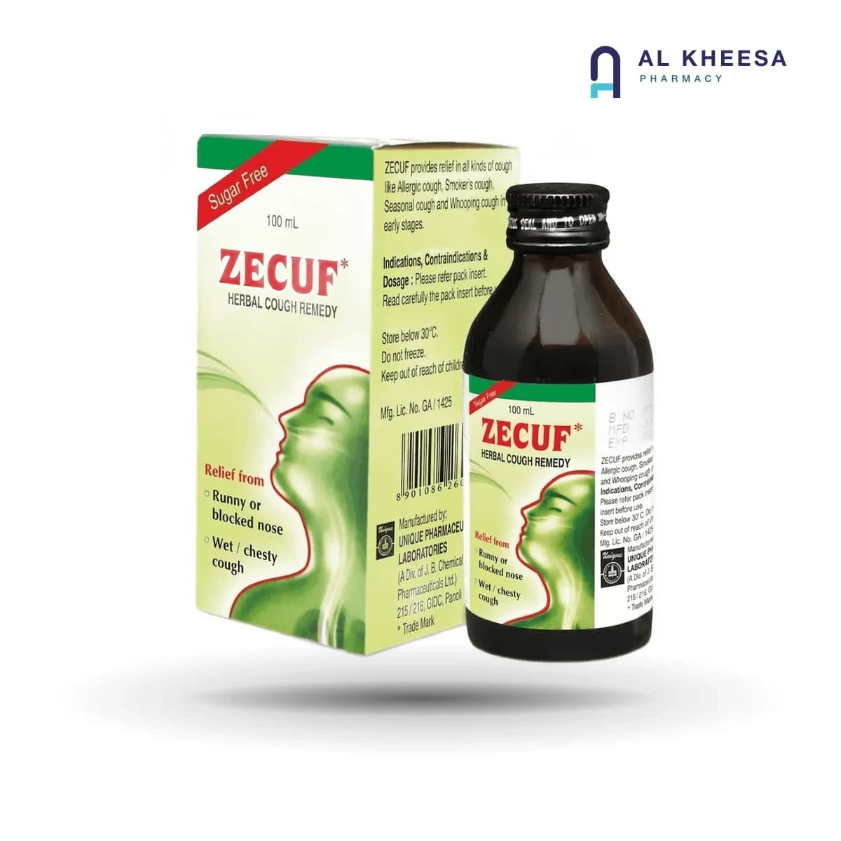 Zecuf Herbal Cough Syrup 100 ml – Natural Relief for Dry & Productive Cough