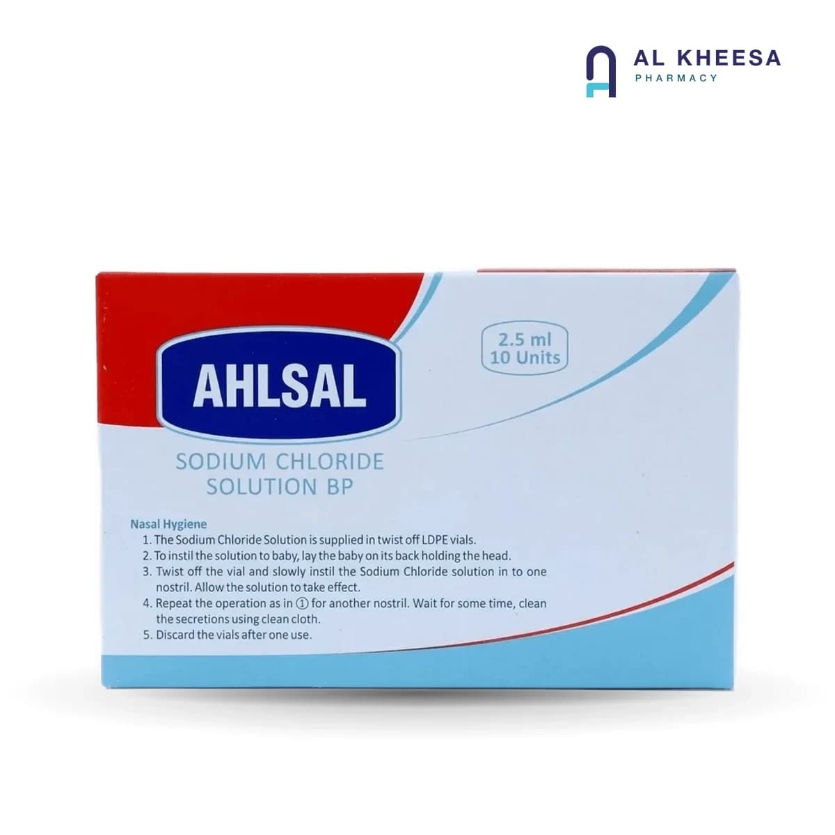 Ahlsal Sterile Saline Solution 2.5ml – 10 Single-Use Vials for Nasal & Eye Care