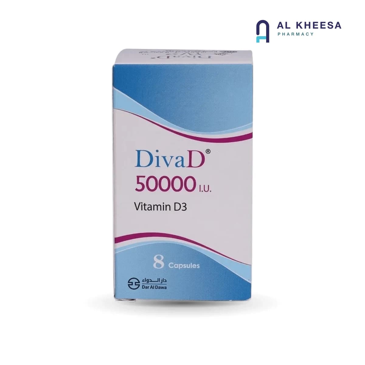 Divad Vitamin D3 50,000 IU Capsules – High-Potency Bone & Immune Support – 8 Capsules