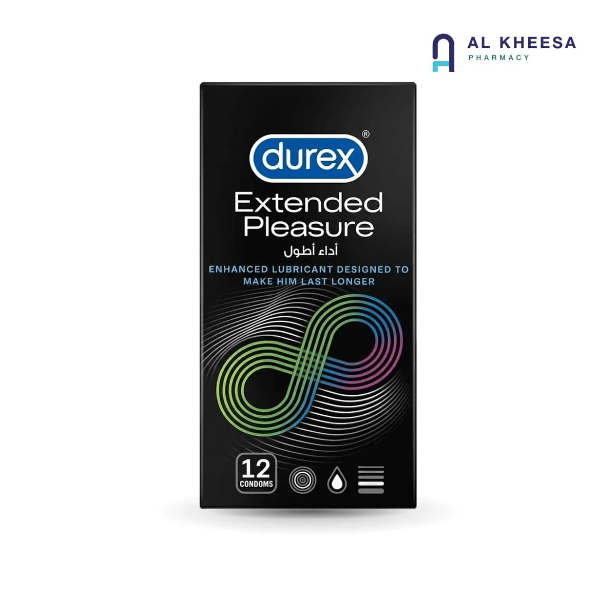 Durex Extended Pleasure Condoms – Delay Lubrication for Longer Performance, Pack of 12