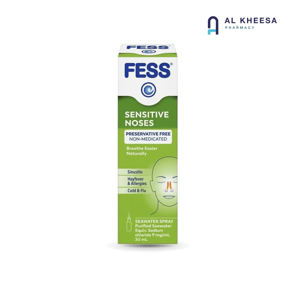 Fess Sensitive Noses Seawater Nasal Spray – Gentle Saline Relief for Delicate Noses