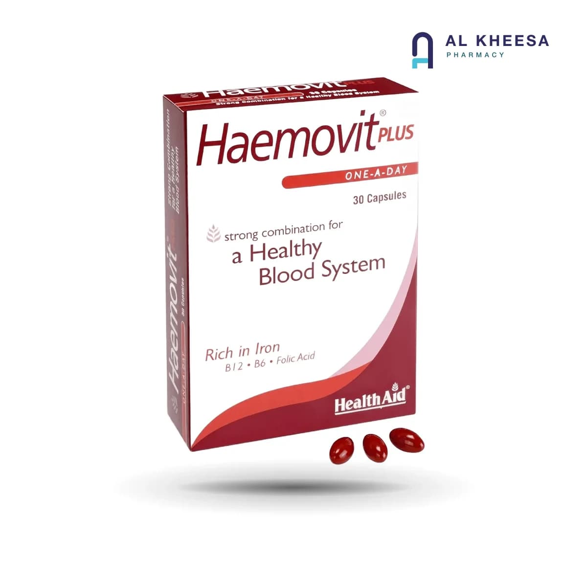 Health Aid Haemovit Plus Capsules 30’s – Iron & Multivitamin Supplement for Blood Health