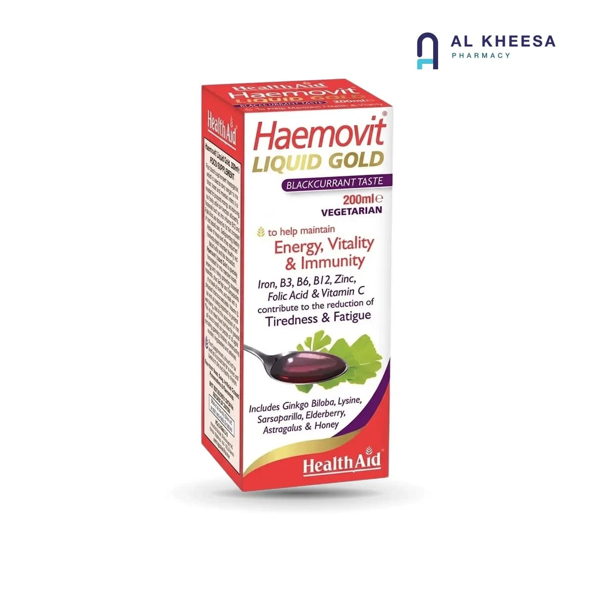 Health Aid Hemovit Liquid Gold 200 ml – Iron & Multivitamin Liquid Supplement for Energy Support