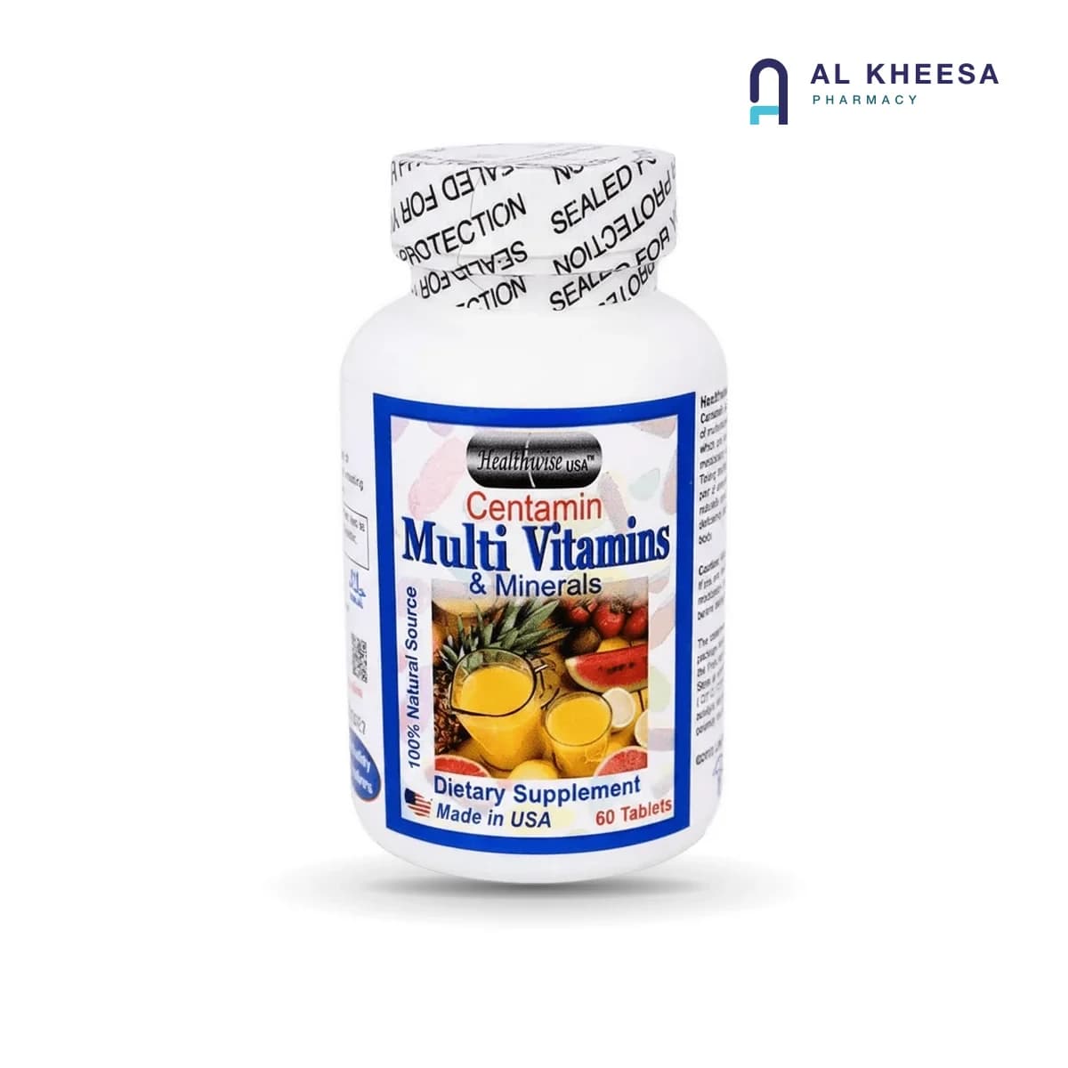 HealthWise USA Centamin Multivitamin & Minerals 60 Tablets – Daily Complete Nutrient Support