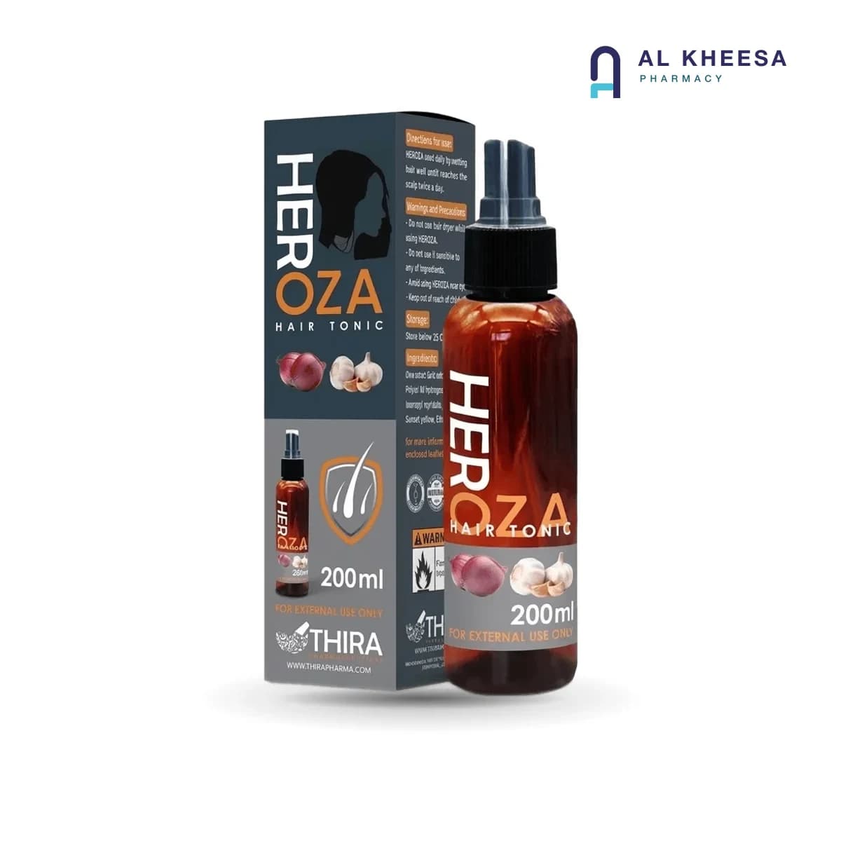 Heroza Hair Growth Spray 200ml – Garlic & Onion Hair Tonic for Hair Strength and Scalp Care