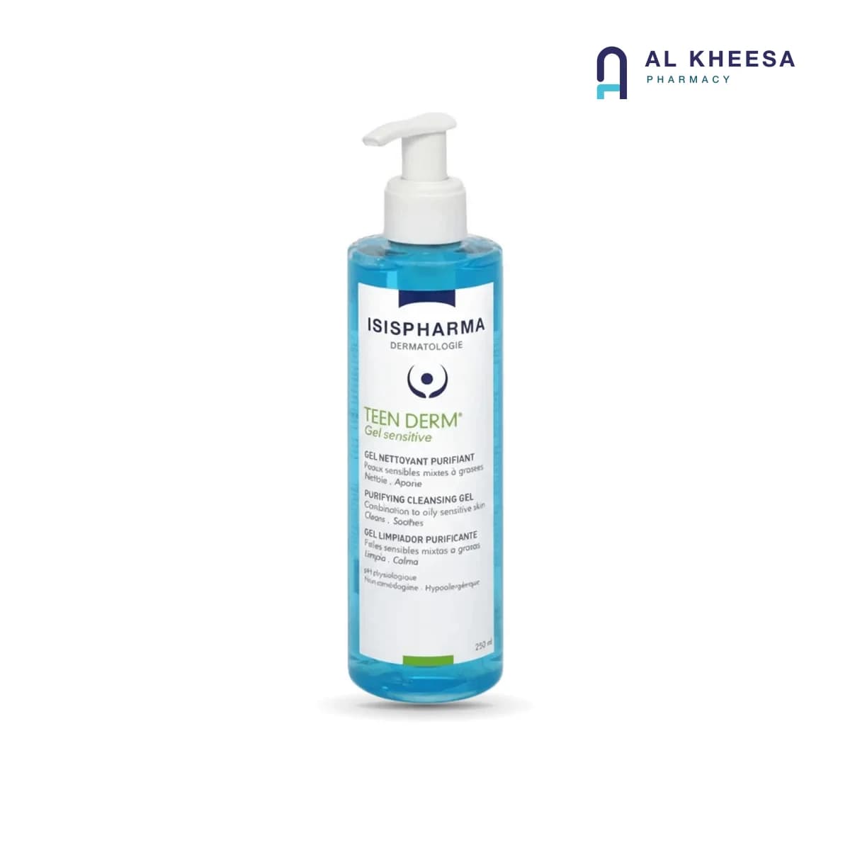 ISISPHARMA TeenDerm Gel Sensitive – 250ml Gentle Cleansing Gel for Oily & Acne-Prone Teen Skin