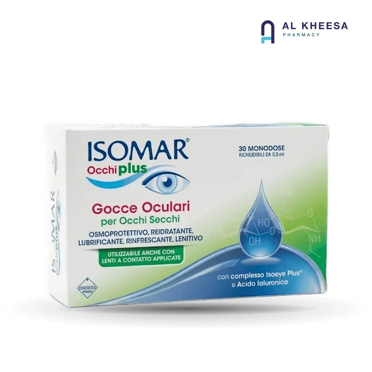 Isomar Occhi Plus Eye Drops 30’s – Sterile Single-Use Vials for Eye Hydration & Relief