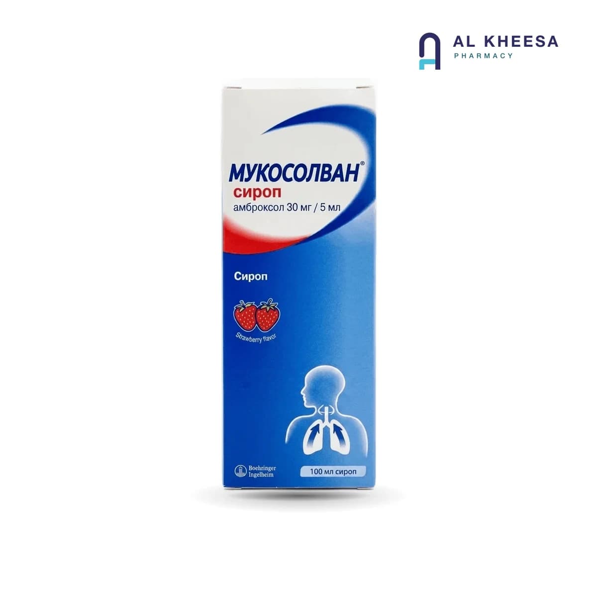 Mucosolvan 30 mg/5 ml Syrup 100 ml – Ambroxol Mucolytic for Chest Congestion & Productive Cough