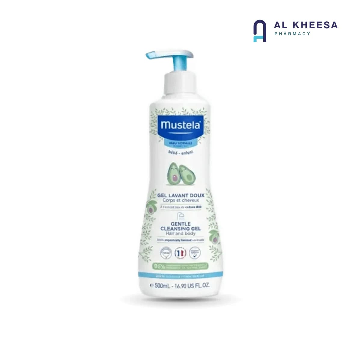 Mustela Gentle Cleansing Gel Hair & Body 500ml – Tear-Free Daily Wash for Baby & Child