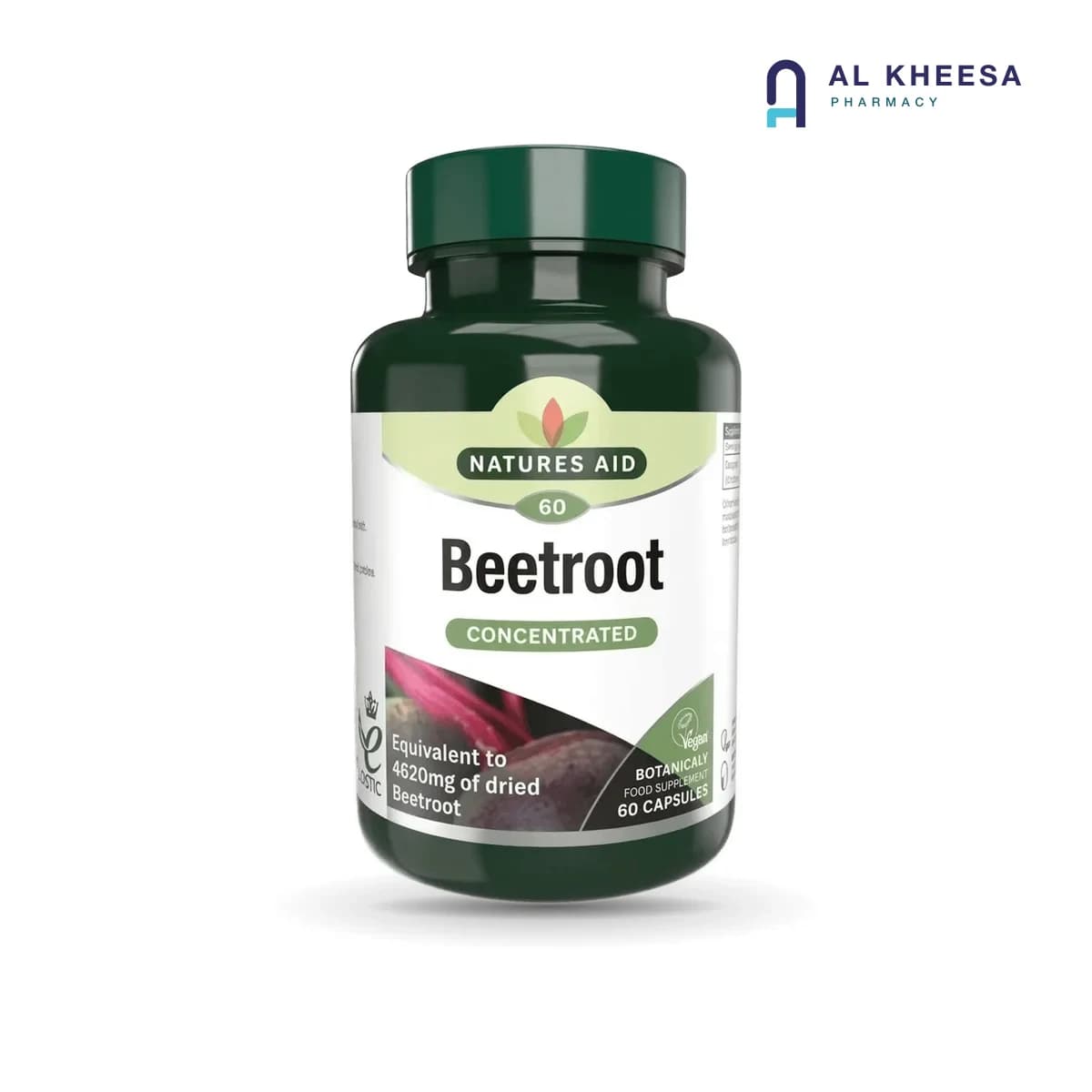 Natures Aid Organic Beetroot Extract Capsules – 60 Count Natural Energy & Circulation Support Supplement