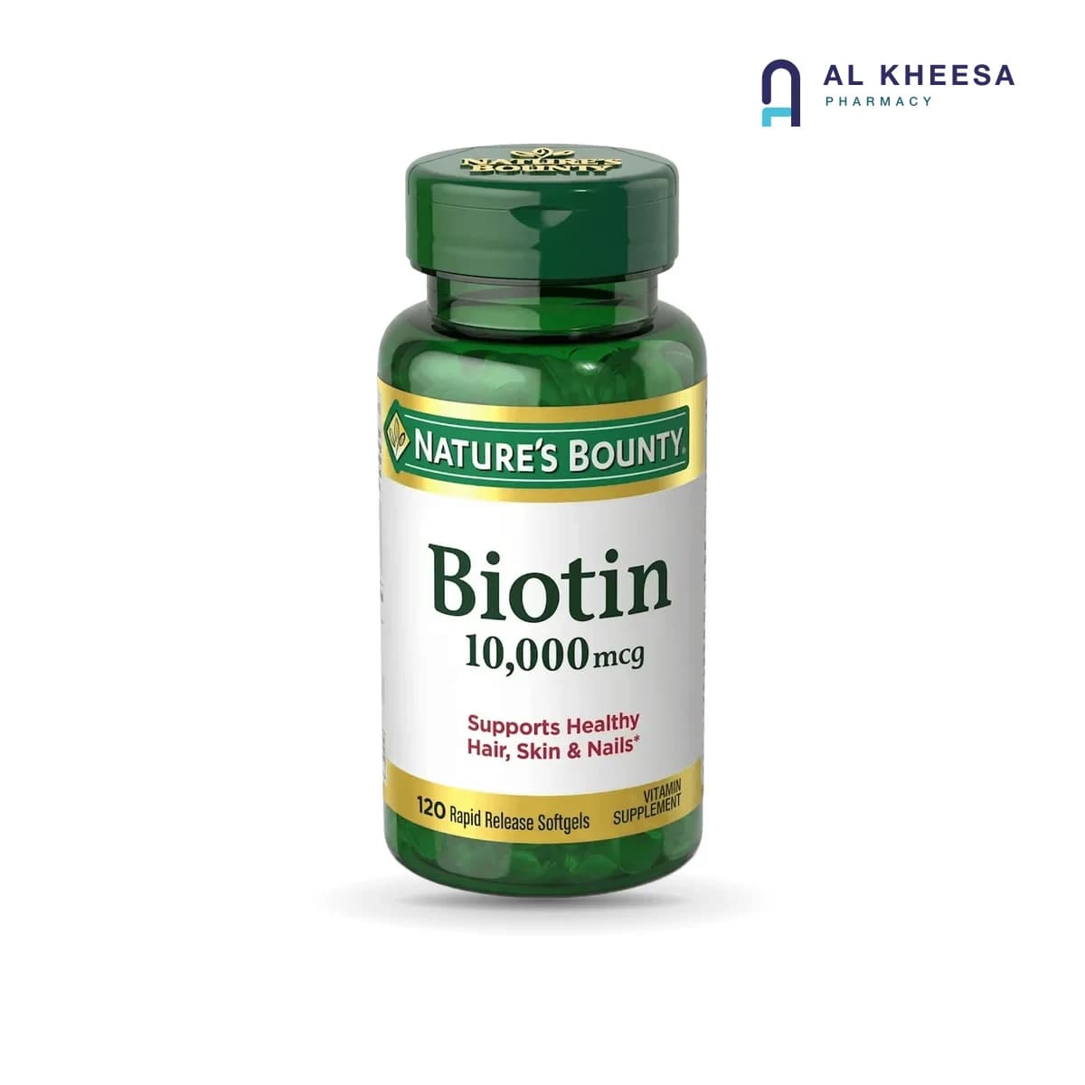 Natures Bounty Biotin 10,000 mcg Tablets – 120 Count | Hair, Skin & Nail Support Supplement
