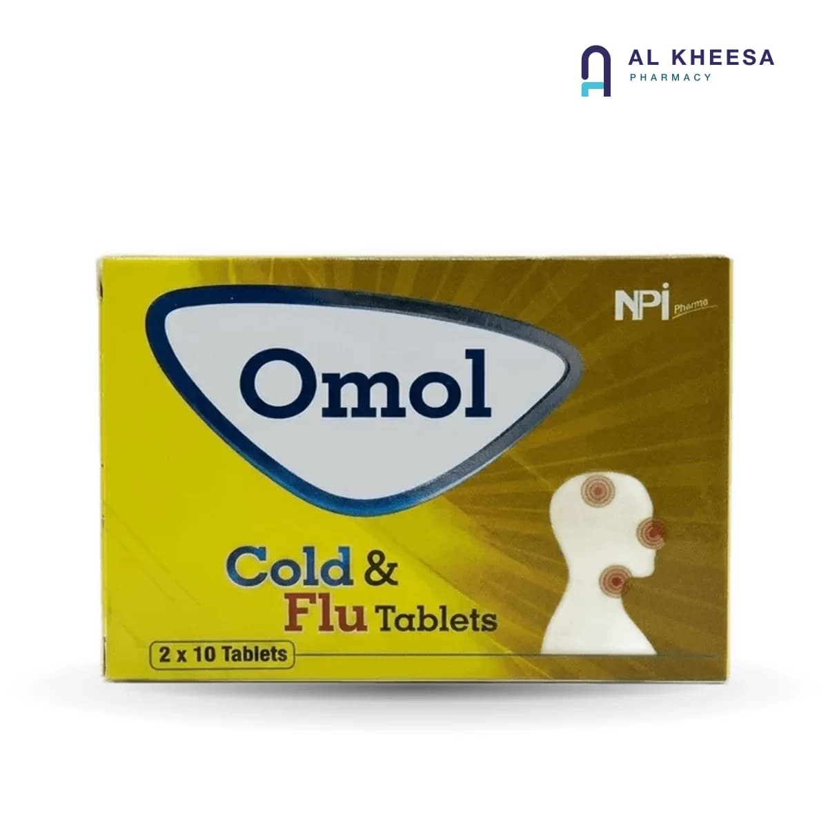 Omol Cold & Flu Tablets 20’s – Multi-Symptom Relief for Fever, Cold & Body Aches