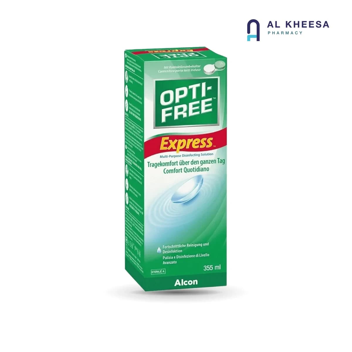 Opti-Free Express Multi-Purpose Contact Lens Solution – 355 mL Fast Cleaning & Comfort
