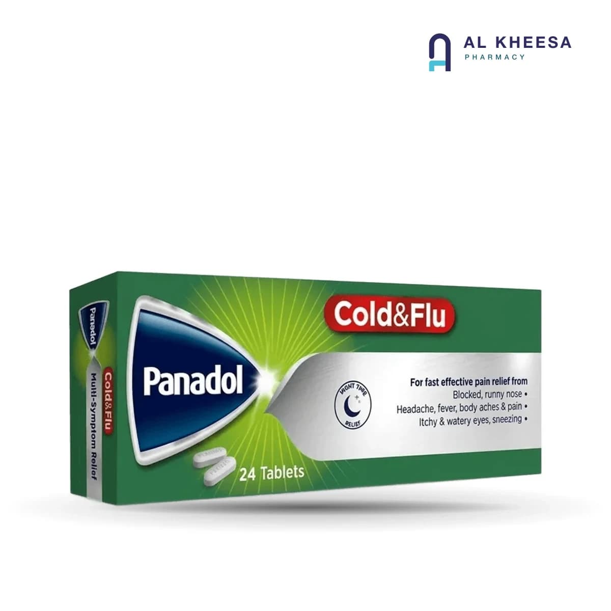 Panadol Cold & Flu Green Tablets 24s – Daytime Relief for Cold, Flu & Congestion