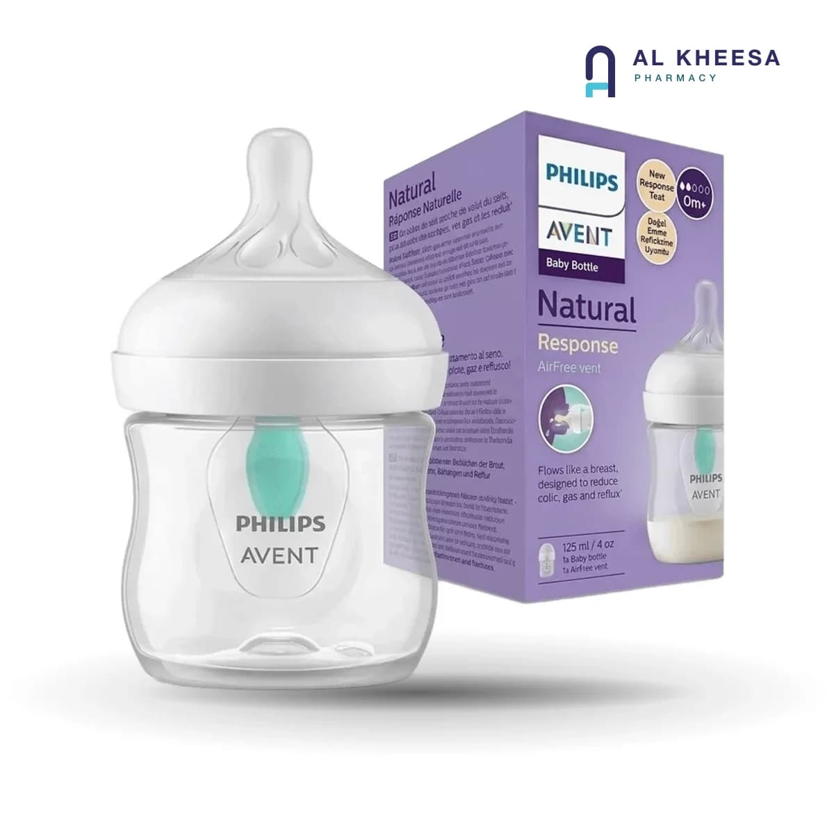 Philips Avent Natural 3.0 Baby Feeding Bottle 125ml – Natural Response Nipple, Anti-Colic Design