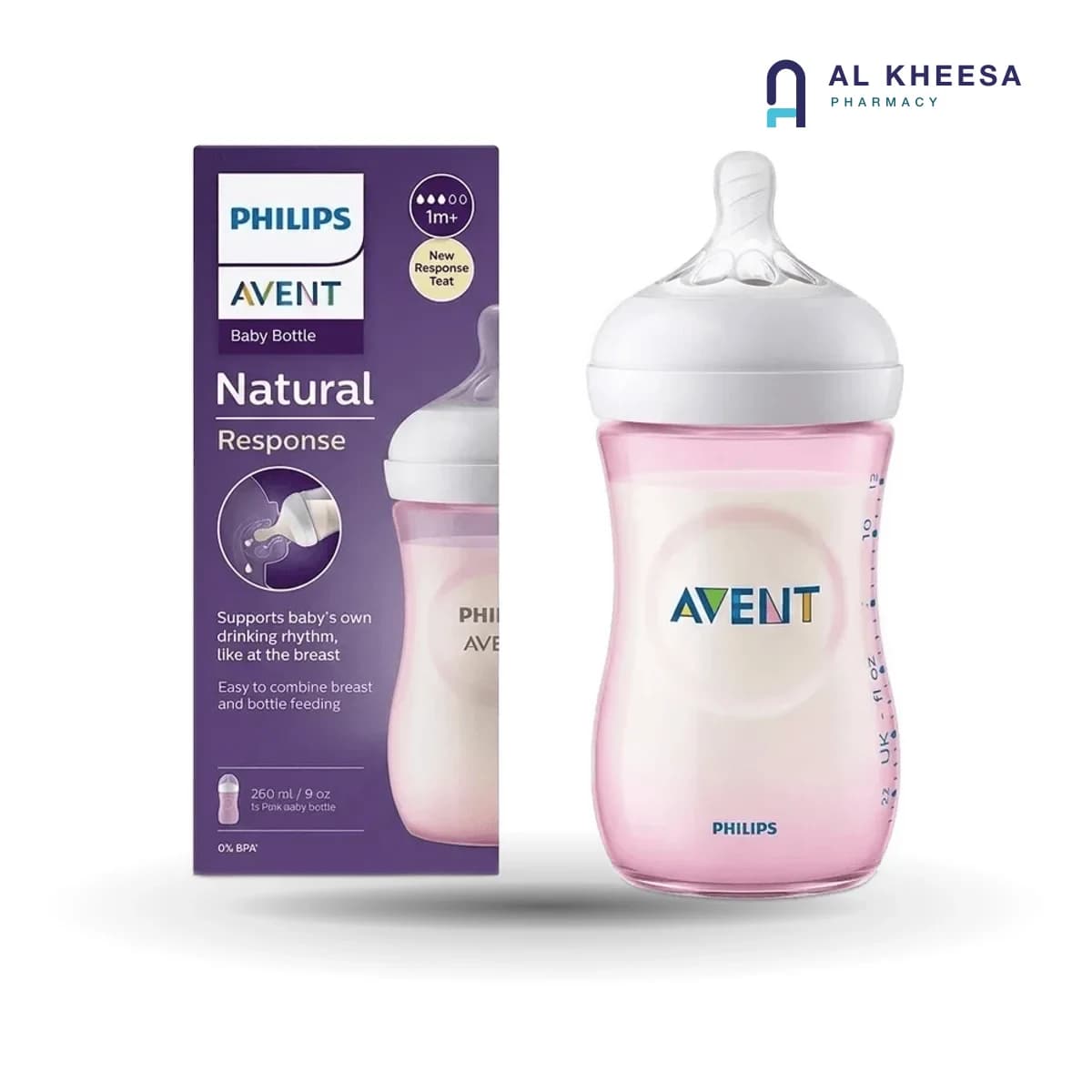 Philips Avent Natural 3.0 Baby Feeding Bottle 260ml with AirFree Vent – Anti-Colic Wide Neck Bottle