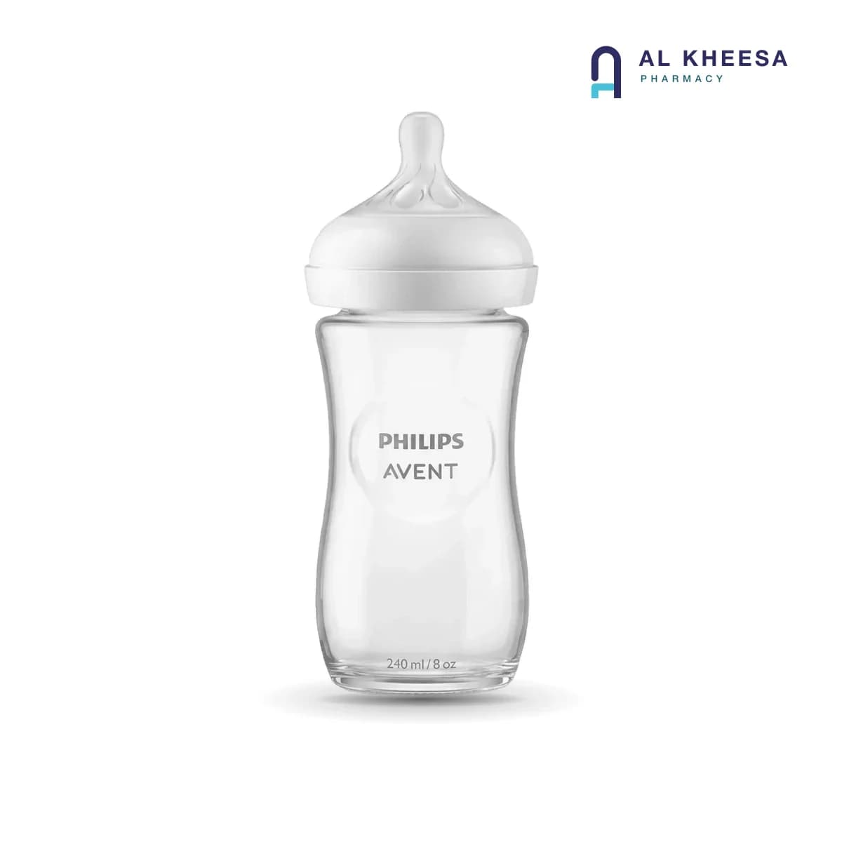Philips Avent Natural 3.0 Glass Baby Feeding Bottle 240ml – Anti-Colic Wide Neck, Natural Response Nipple